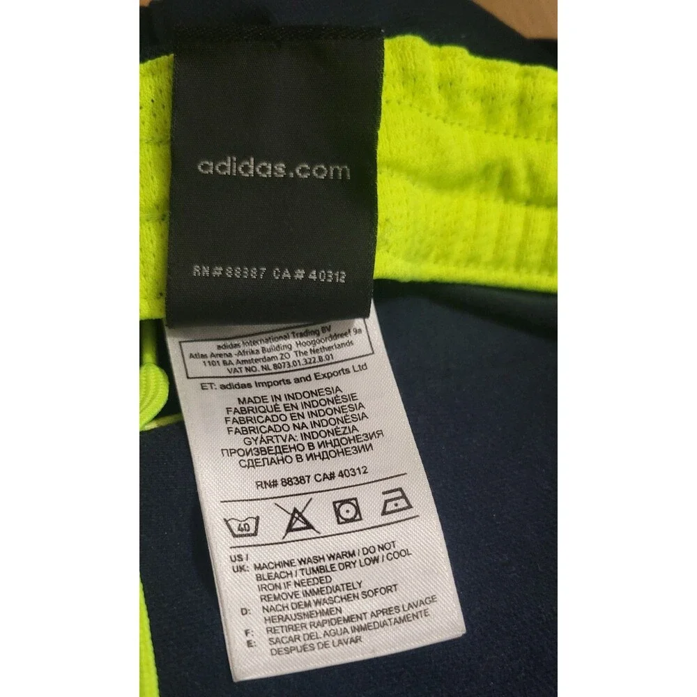 Adidas Navy Blue Performance Sweatpants Large Men's Blue Stripes Side ACTIVE